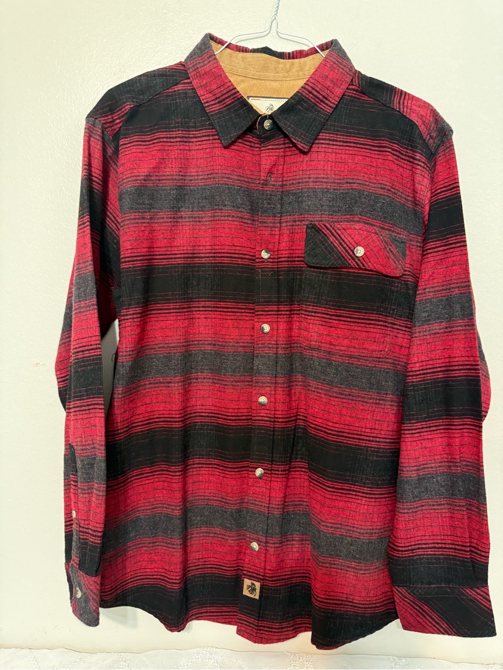 Legendary Whitetails Red and Black Striped Button-Down Shirt